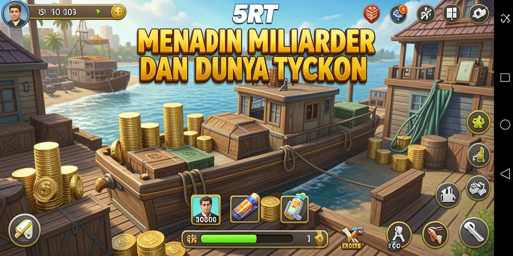 Tampilan menarik dari gameplay 5RT yang menampilkan strategi Tycoon.