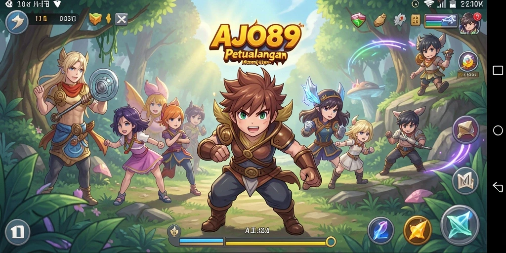 Screenshot AJO89 menampilkan karakter anime dalam pertempuran yang mendebarkan.