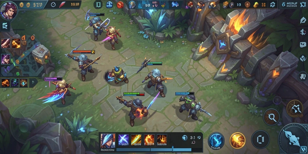 Tampak aksi intens dalam gameplay MOBA AKUNJP.