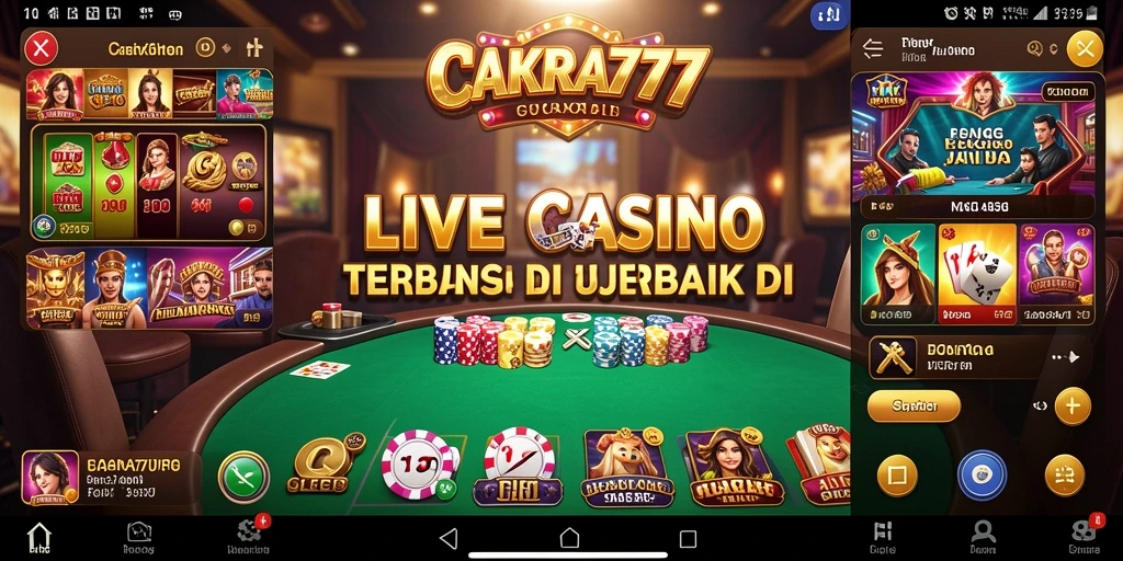 Screenshot utama CAKRA777 menampilkan dealer langsung dalam permainan kasino.