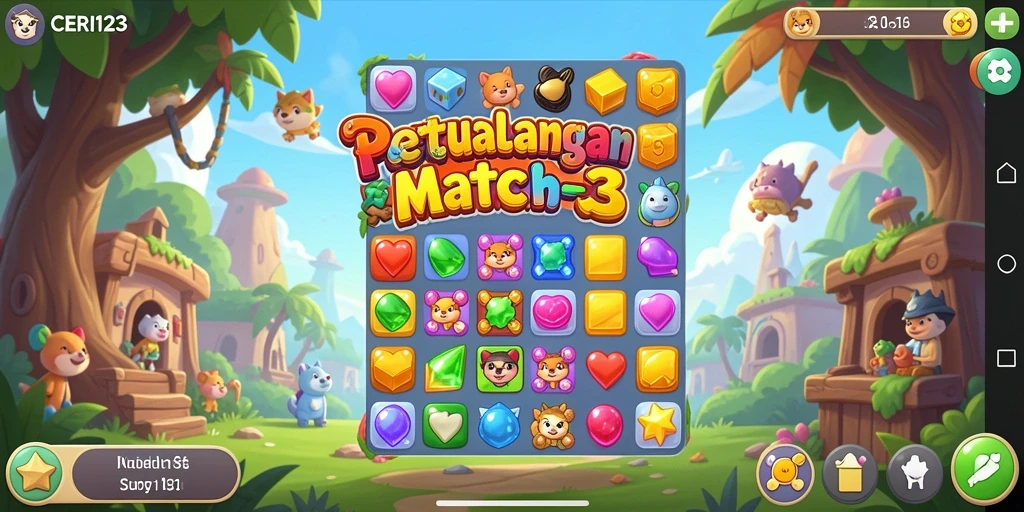Tampilan gameplay CERI123 yang penuh warna dan menarik.