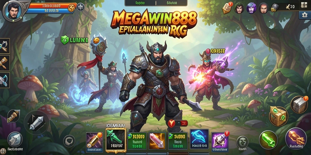 Screenshot utama MEGAWIN888 menampilkan aksi pertarungan yang intens.