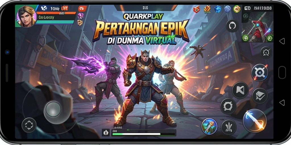 Tampilan aksi seru dalam game Fighting QUARKPLAY.