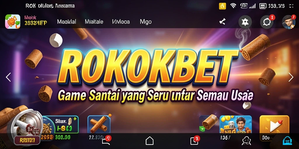 Tampilan gameplay ROKOKBET yang menghibur dan penuh warna.