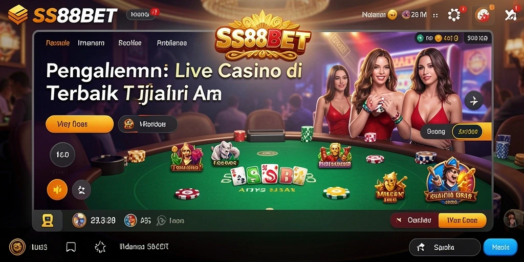 Tampilan gameplay SS88BET yang memikat dengan dealer nyata dan pengalaman interaktif.